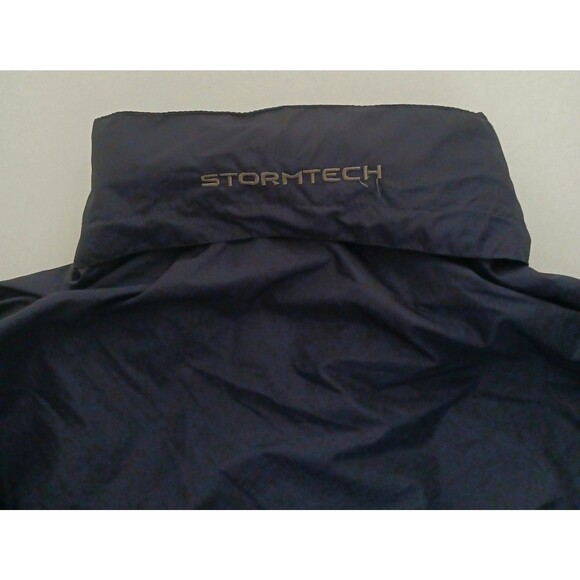 NWT Stormtech Blue Nylon Jacket Full Zip Pockets Foldaway Hood Cord Waist Sz L - Picture 4 of 10